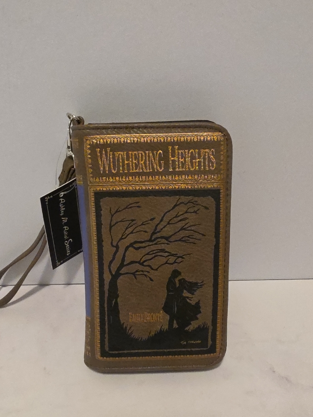 Wuthering Heights Novel Wristlet Wallet - Brown with Black Artwork Brand New